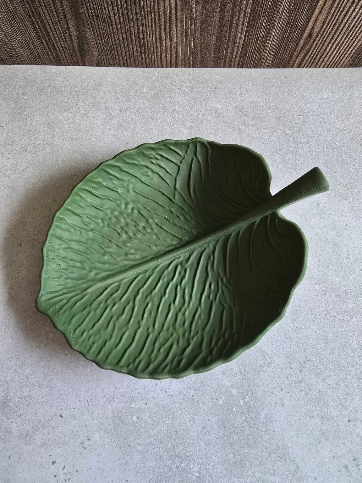 Olive green Leaf Essence Tray overhead view