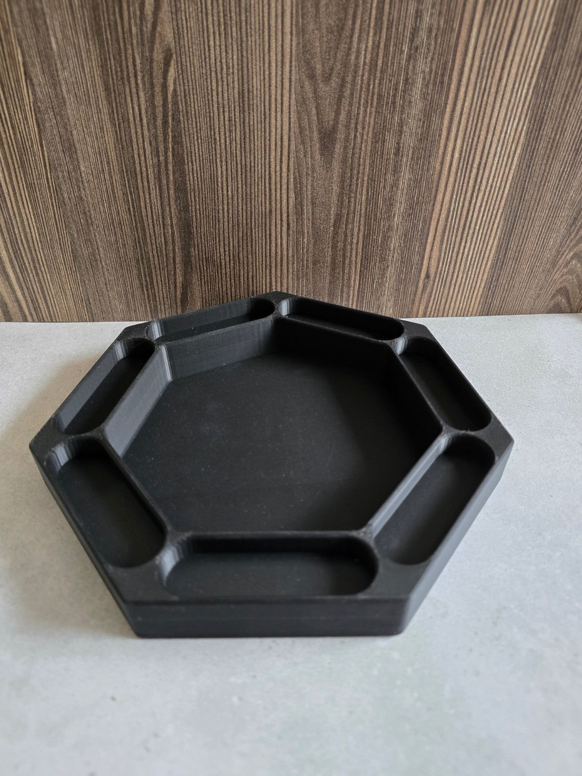 Moonhollow Keep black hexagonal dice tray empty