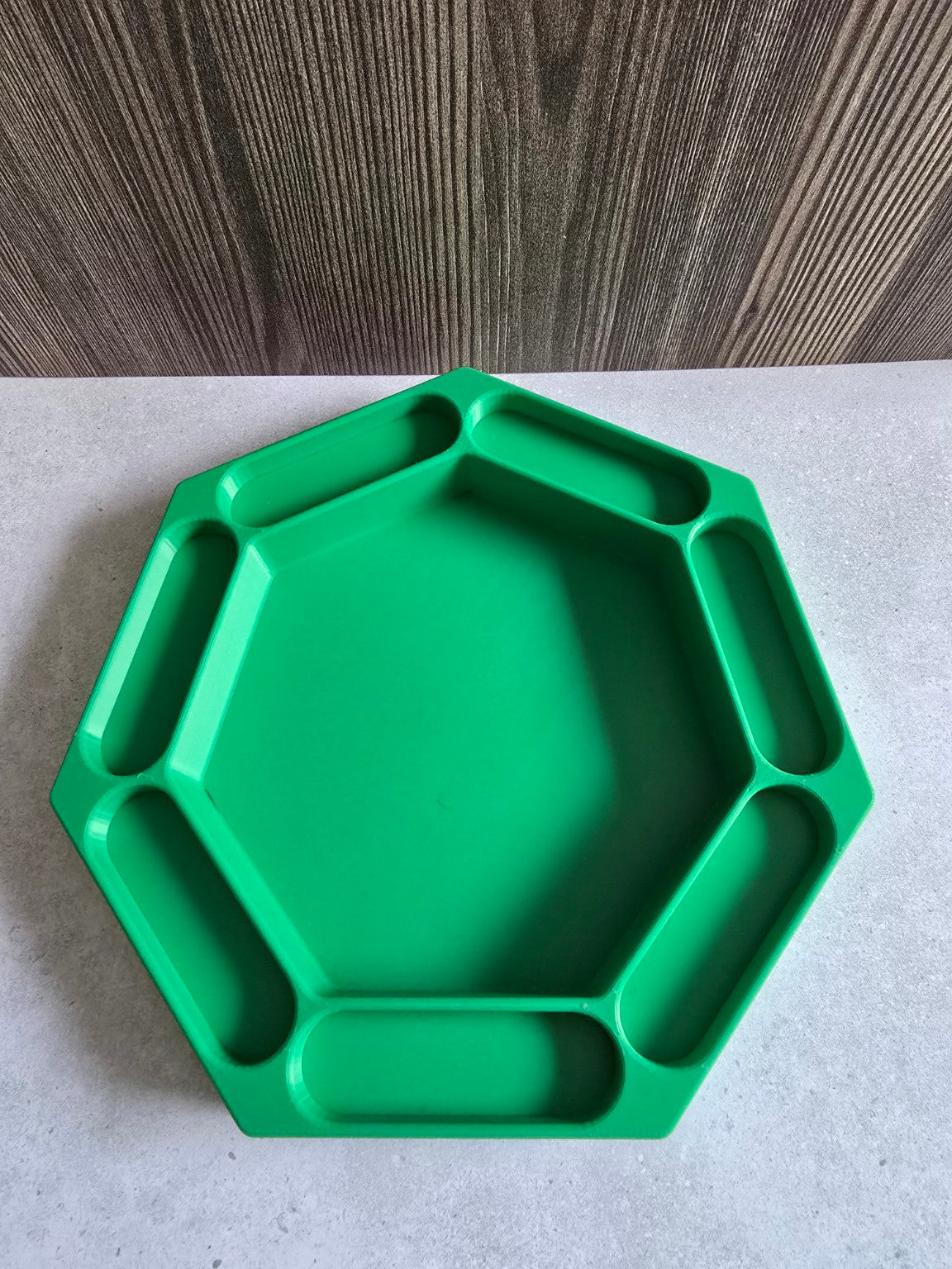 Moonhollow Keep green hexagonal dice tray empty