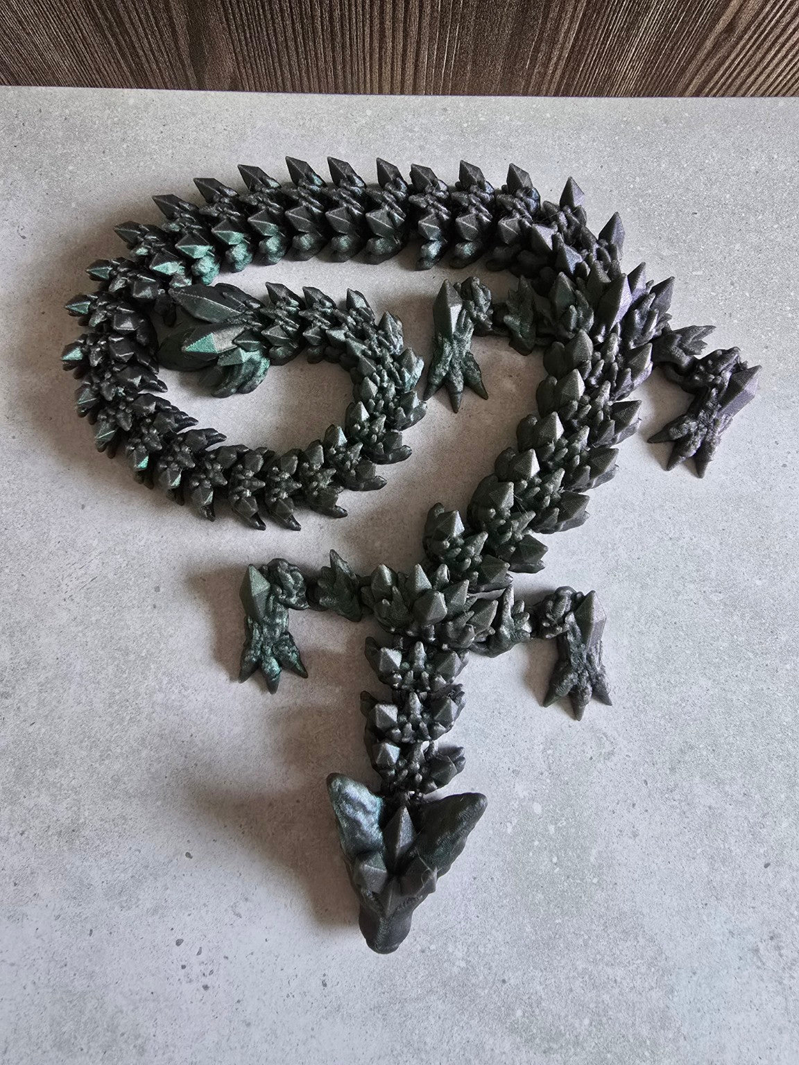 Starlight Comet crystal dragon overhead coiled view