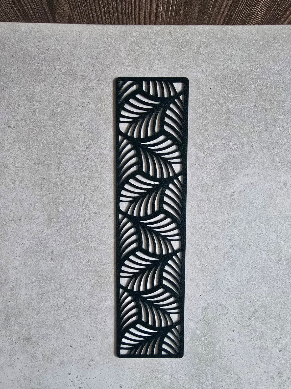 Wandering Pages Palm Leaf Bookmark black botanical openwork design