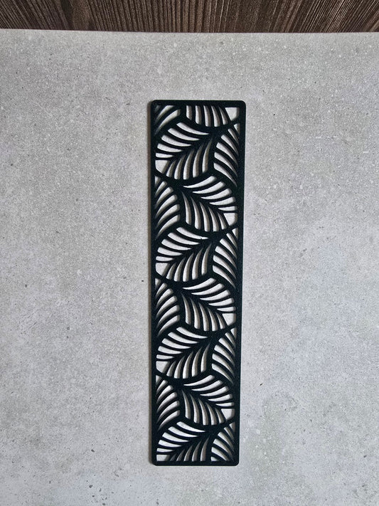 Wandering Pages Palm Leaf Bookmark black botanical openwork design
