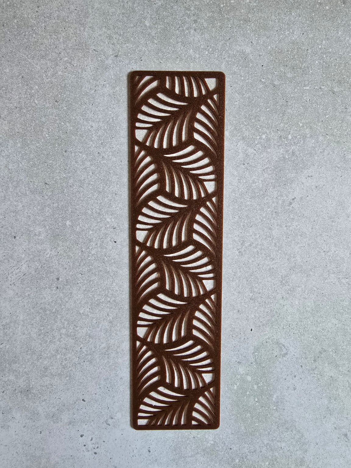Wandering Pages Palm Leaf Bookmark coffee brown botanical openwork design