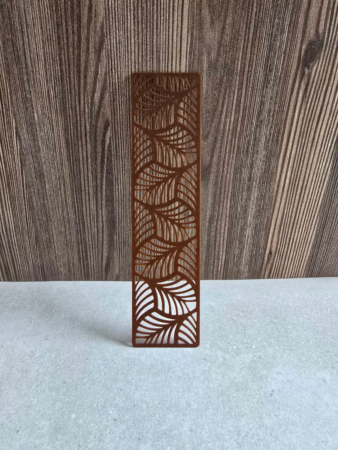 Wandering Pages Palm Leaf Bookmark coffee brown botanical openwork design