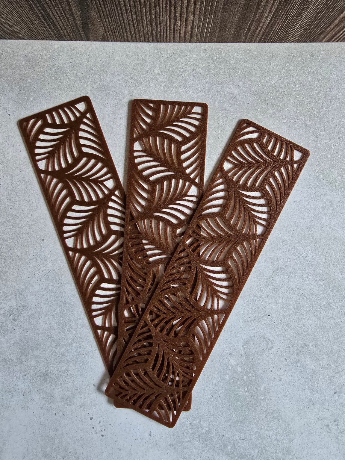 Wandering Pages Palm Leaf Bookmark coffee brown botanical openwork design